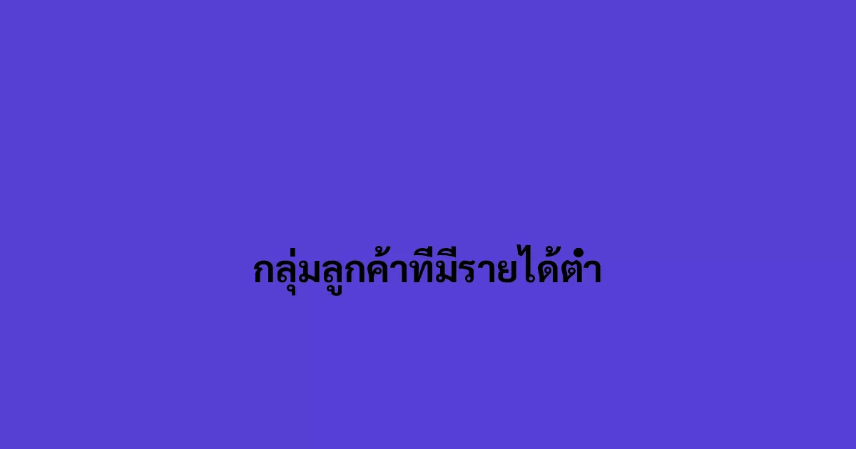 กลุ่มลูกค้าที่มีรายได้ต่ำ