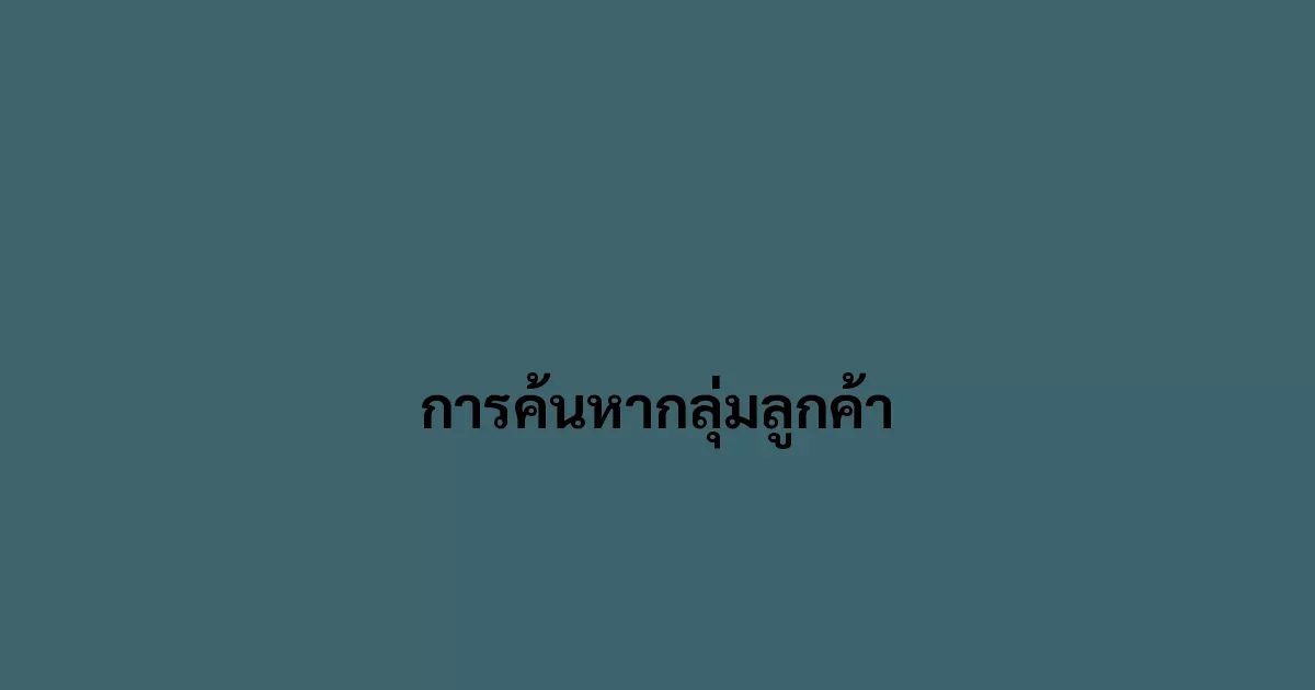 การค้นหากลุ่มลูกค้า