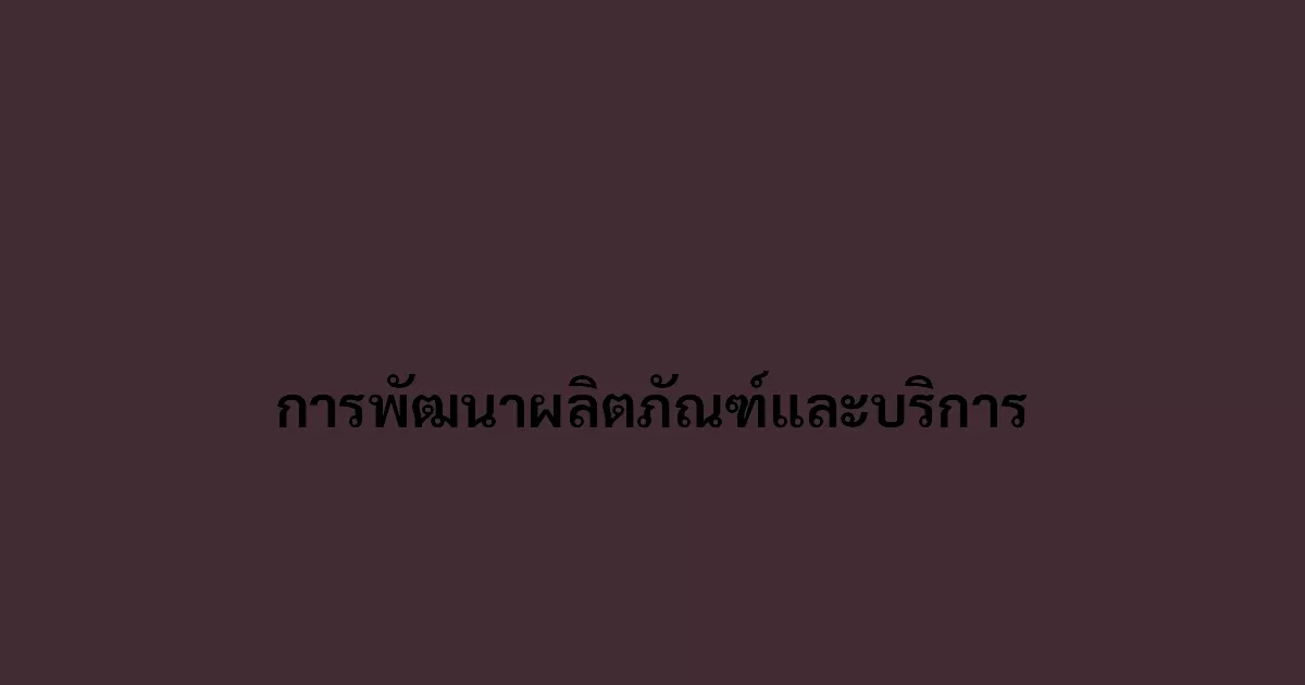 การพัฒนาผลิตภัณฑ์และบริการ