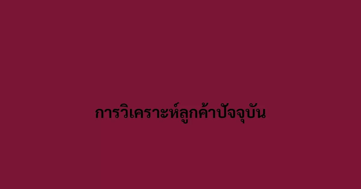 การวิเคราะห์ลูกค้าปัจจุบัน