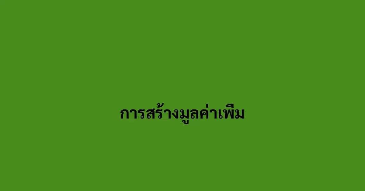 การสร้างมูลค่าเพิ่ม