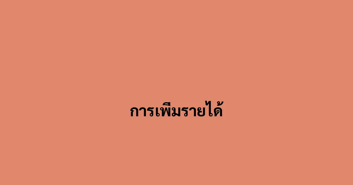 การเพิ่มรายได้