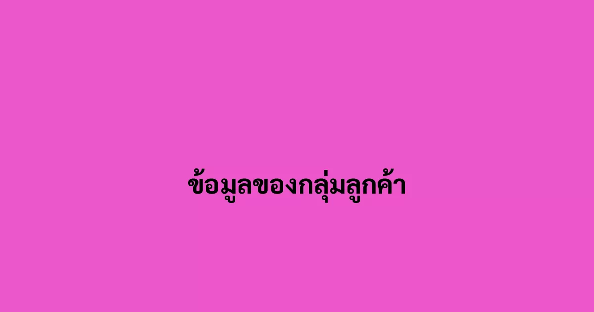 ข้อมูลของกลุ่มลูกค้า