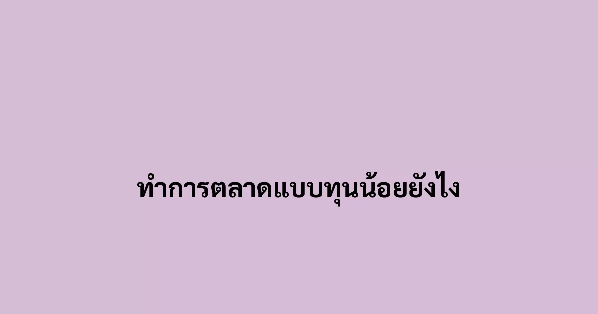 ทำการตลาดแบบทุนน้อยยังไง