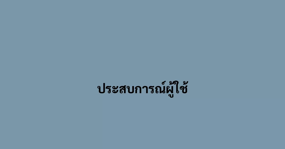 ประสบการณ์ผู้ใช้