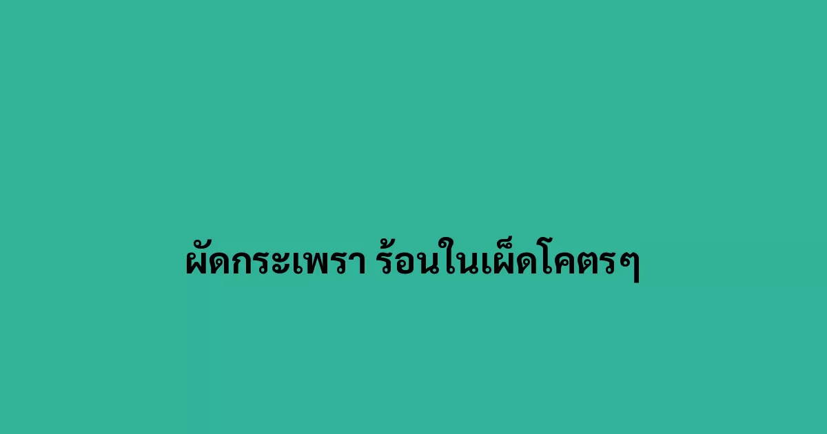 ผัดกระเพรา ร้อนในเผ็ดโคตรๆ