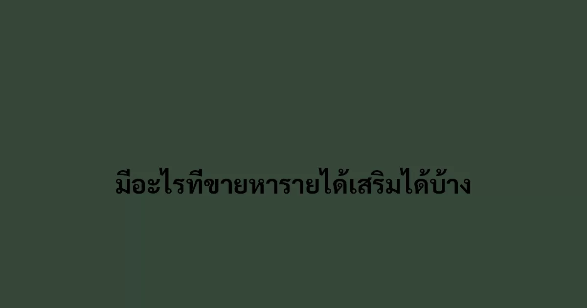มีอะไรที่ขายหารายได้เสริมได้บ้าง